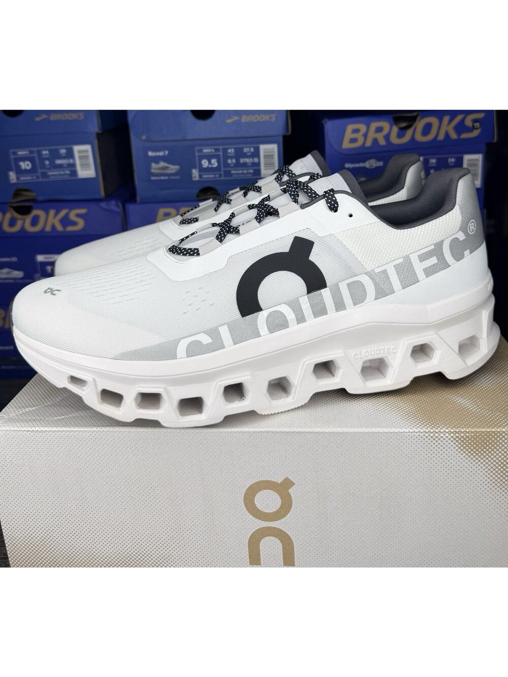 On Cloudmonster White CloudTec Running Shoes Men’s Size 14 (127)